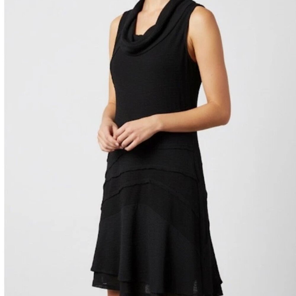 Mado et les Autres French Chic Black Cowl Neck Sleeveless Dress Sz 2 Minimalist